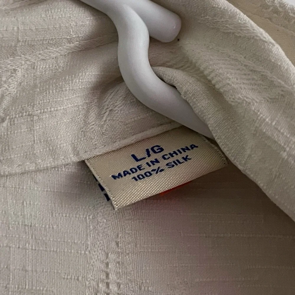 Tommy Bahama • Original Fit Islanders Frond Silk Cream Shirt